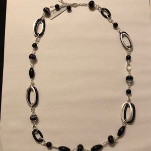 Liz Claiborne black/silver beaded necklace